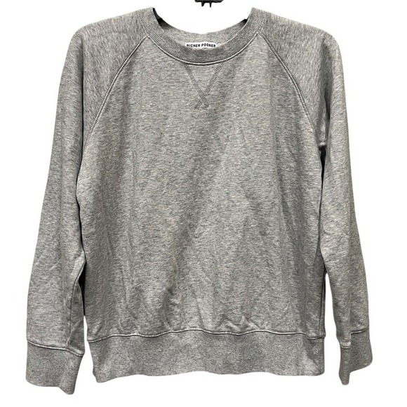 Richer Poorer Tops - Richer Poorer Womens Heather Grey Raglan Crew Neck French Terry Sweatshirt S